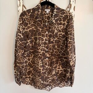 Bailey 44 leopard print blouse sheer size Medium